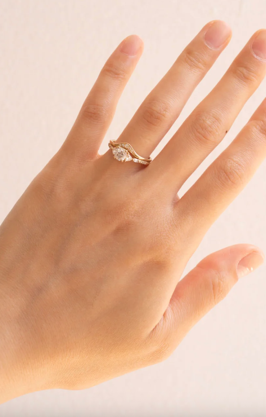 Equilibrium Trillion Baguette Round Diamond Ring